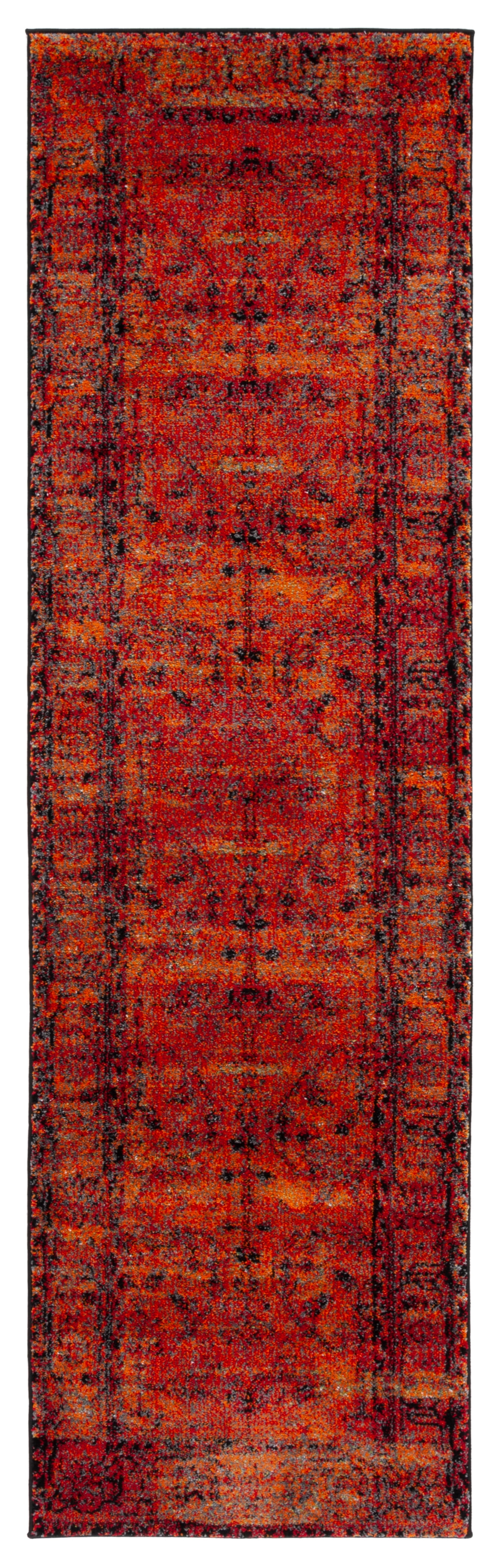 Vintage Orange Persian Style Runner Rug, 2'3" x 10'