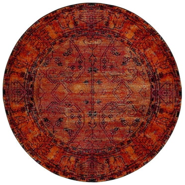 SAFAVIEH Vintage Hamadan Jessamine Oriental Area Rug, Orange, 3' x 3' Round