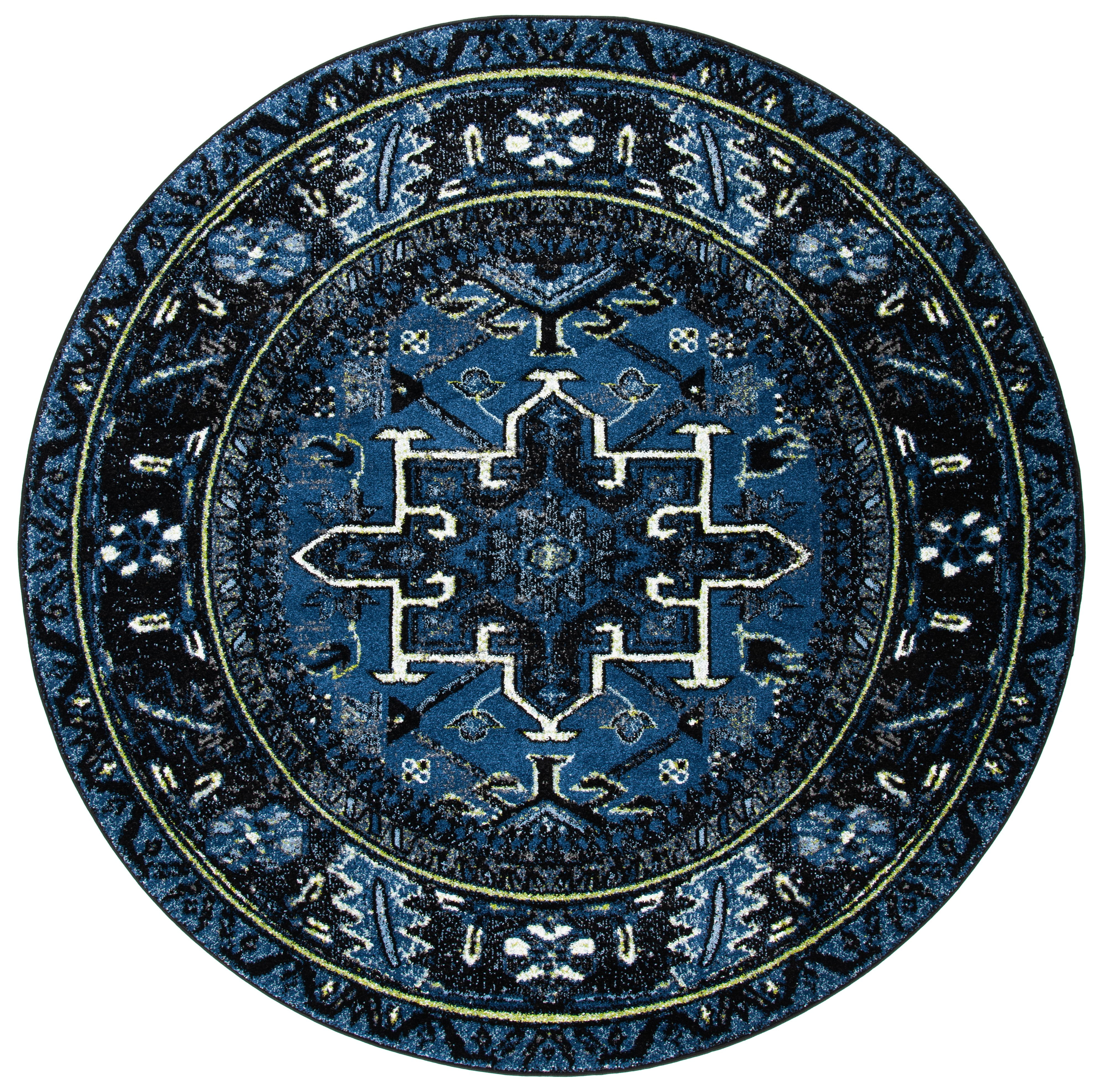 Safavieh Vintage Hamadan Dania Oriental Area Rug, Blue/Gray, 3' x 3' Round