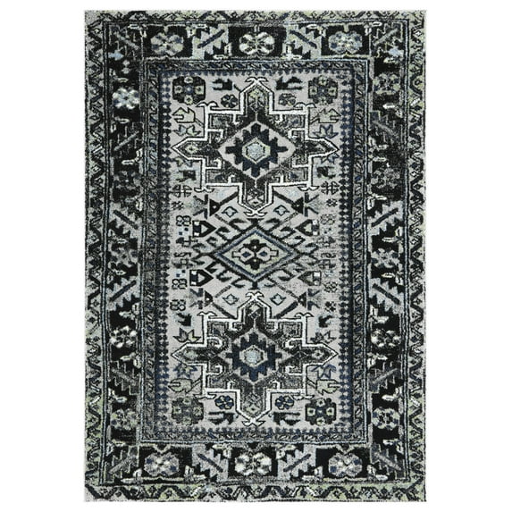 SAFAVIEH Vintage Hamadan Dania Oriental Area Rug, Light Grey/Dark Grey, 6'7" x 9'