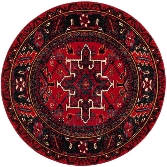SAFAVIEH Vintage Hamadan Dania Oriental Area Rug, Red/Multi, 11' x 11' Round