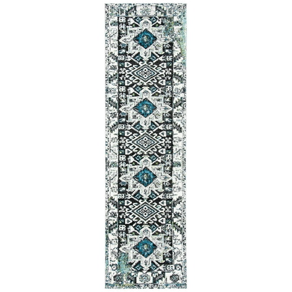 SAFAVIEH Vintage Hamadan Dania Oriental Runner Rug, Dark Grey/Ivory, 2'3" x 10'