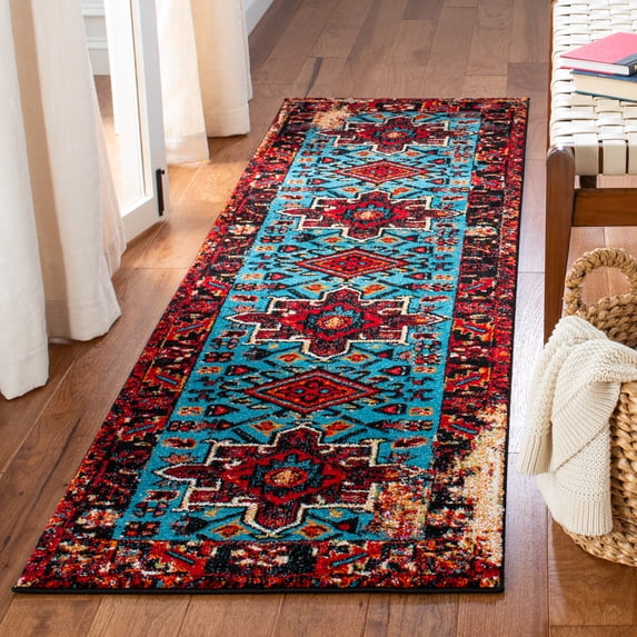 Safavieh Vintage Hamadan Dania Oriental Runner Rug, Red/Light Blue, 2'3" x 10'