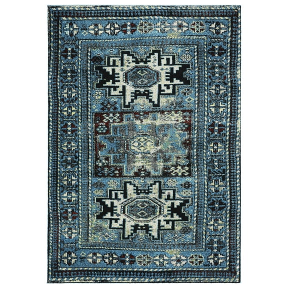SAFAVIEH Vintage Hamadan Edin Oriental Area Rug, Light Blue/Black, 2'3" x 4'