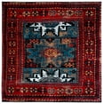 thumbnail image 1 of SAFAVIEH Vintage Hamadan Edin Oriental Area Rug, Red/Light Blue, 6'7" x 6'7" Square, 1 of 8