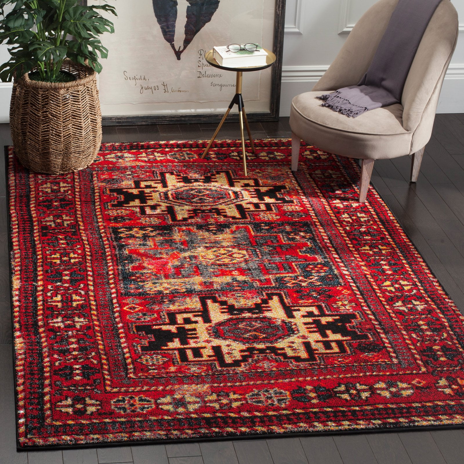 Safavieh Vintage Hamadan Red/Multi Transitional Runner Rug