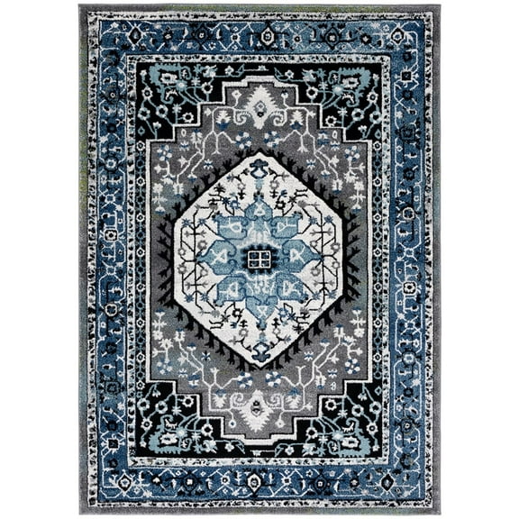 SAFAVIEH Vintage Hamadan Essex Oriental Area Rug, Blue/Grey, 2'7" x 5'