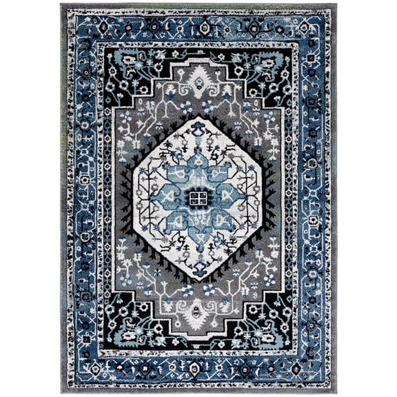 SAFAVIEH Vintage Hamadan Essex Oriental Area Rug, Blue/Grey, 9' x 12'
