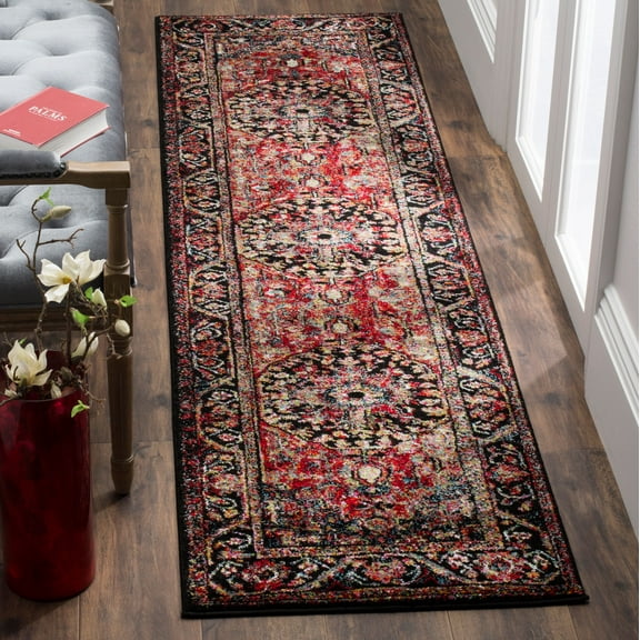 SAFAVIEH Vintage Hamadan Farran Traditional Runner Rug, Red/Multi, 2'3" x 10'