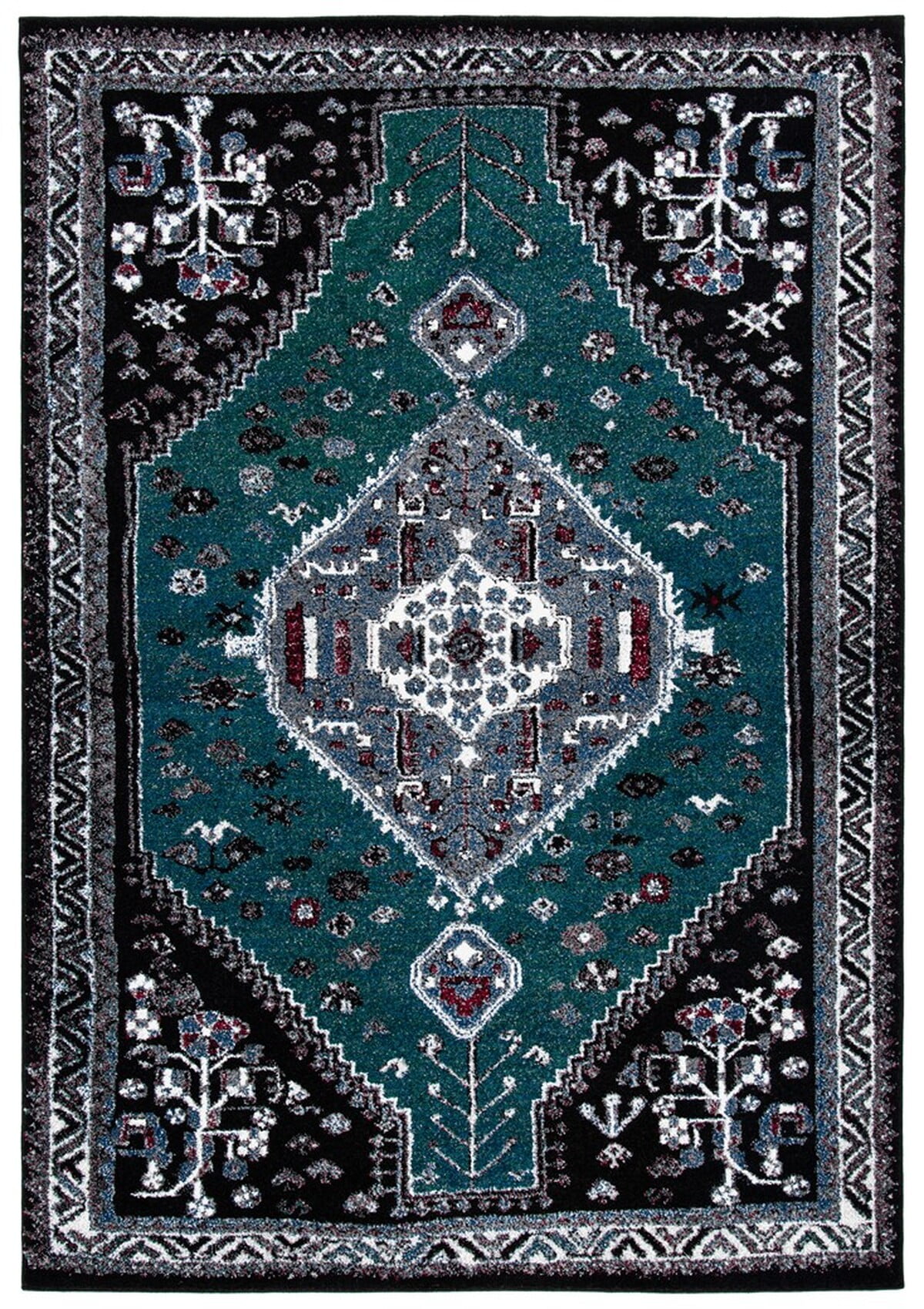 Elysian Shadows Hand-Knotted Round Rug in Black - 59"