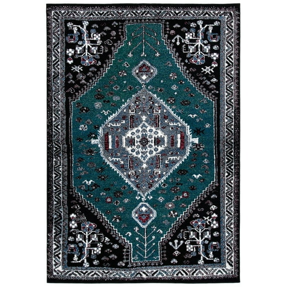 SAFAVIEH Vintage Hamadan Keighley Oriental Area Rug, Green/Black, 8' x 10'