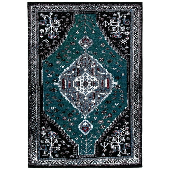SAFAVIEH Vintage Hamadan Keighley Oriental Area Rug, Green/Black, 9' x 12'