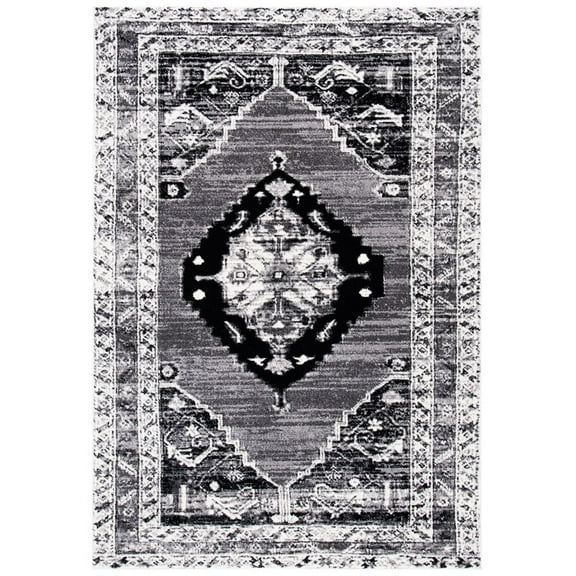 SAFAVIEH Vintage Hamadan Keighley Oriental Area Rug, Grey/Ivory, 5'3" x 7'6"