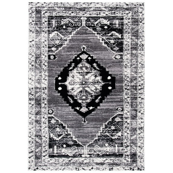 SAFAVIEH Vintage Hamadan Keighley Oriental Area Rug, Grey/Ivory, 9' x 12'