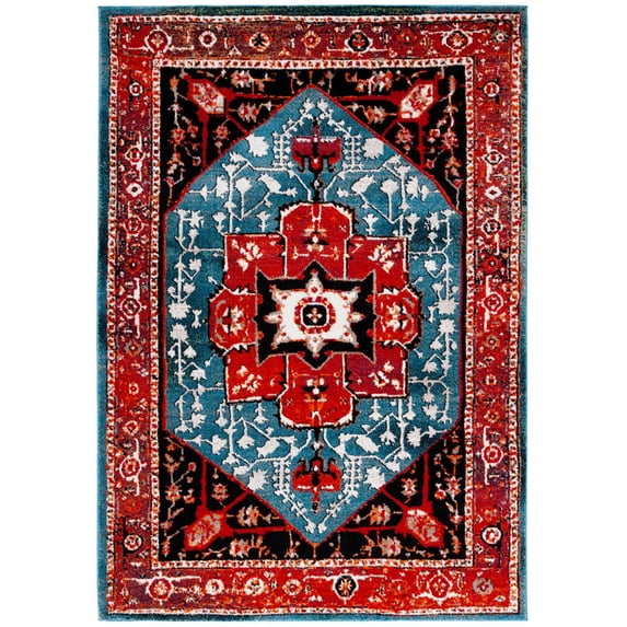 SAFAVIEH Vintage Hamadan Kimmee Oriental Area Rug, Red/Blue, 4' x 6'