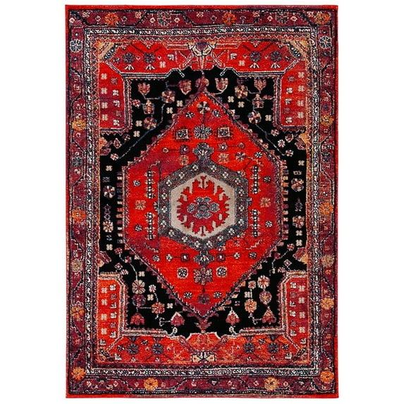 SAFAVIEH Vintage Hamadan Leone Oriental Area Rug, Red/Black, 4' x 6'