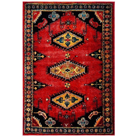 SAFAVIEH Vintage Hamadan Liana Oriental Area Rug, Red/Black, 9' x 12'