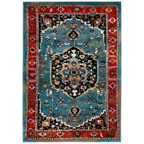 SAFAVIEH Vintage Hamadan Maegan Oriental Area Rug, Blue/Red, 5'3" x 7'6"