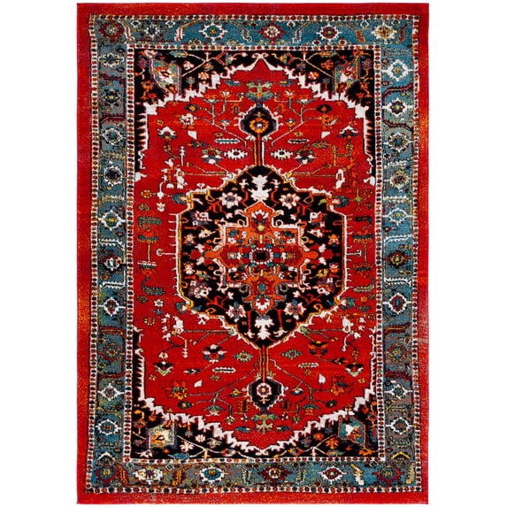 SAFAVIEH Vintage Hamadan Maegan Oriental Area Rug, Red/Blue, 5'3" x 7'6"