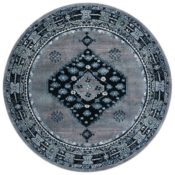SAFAVIEH Vintage Hamadan Pascal Oriental Area Rug, Beige/Black, 6'7" x 6'7" Round