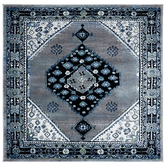 SAFAVIEH Vintage Hamadan Pascal Oriental Area Rug, Beige/Black, 6'7" x 6'7" Square