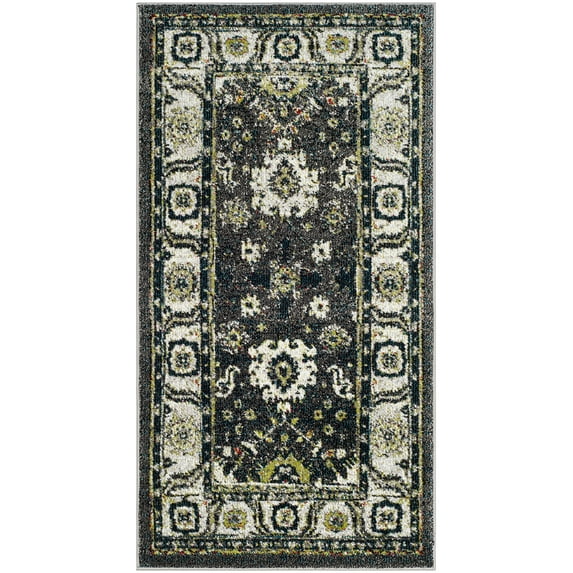 SAFAVIEH Vintage Hamadan Pema Traditional Area Rug, Dark Grey/Ivory, 2'7" x 5'