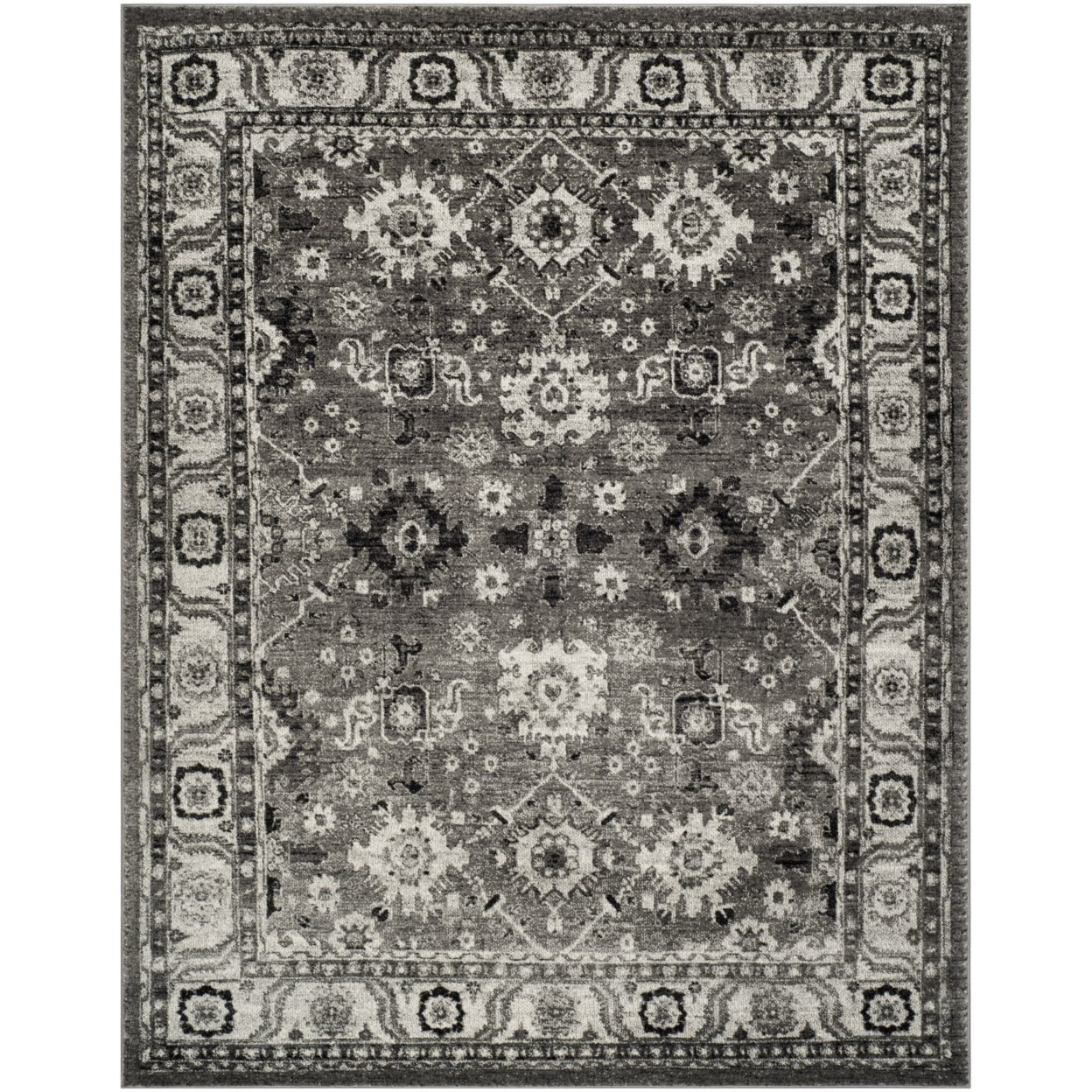 SAFAVIEH Vintage Hamadan Pema Traditional Area Rug, Grey/Black, 6'7" x 9'