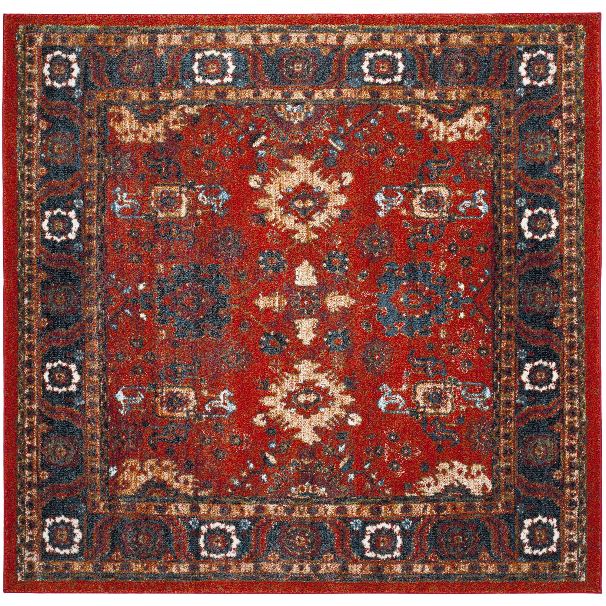 Traditional Area Rug SAFAVIEH Vintage Hamadan Pema Traditional Area Rug, Orange/Blue, 6'7