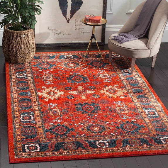 SAFAVIEH Vintage Hamadan Pema Traditional Area Rug, Orange/Blue, 8' x 10'