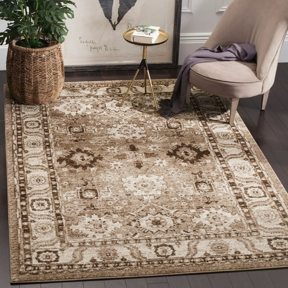 SAFAVIEH Vintage Hamadan Pema Traditional Area Rug, Taupe, 9' x 12'