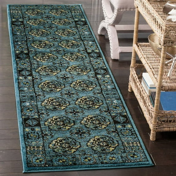 SAFAVIEH Vintage Hamadan Regent Traditional Area Rug, Blue/Multi, 6'7" x 9'