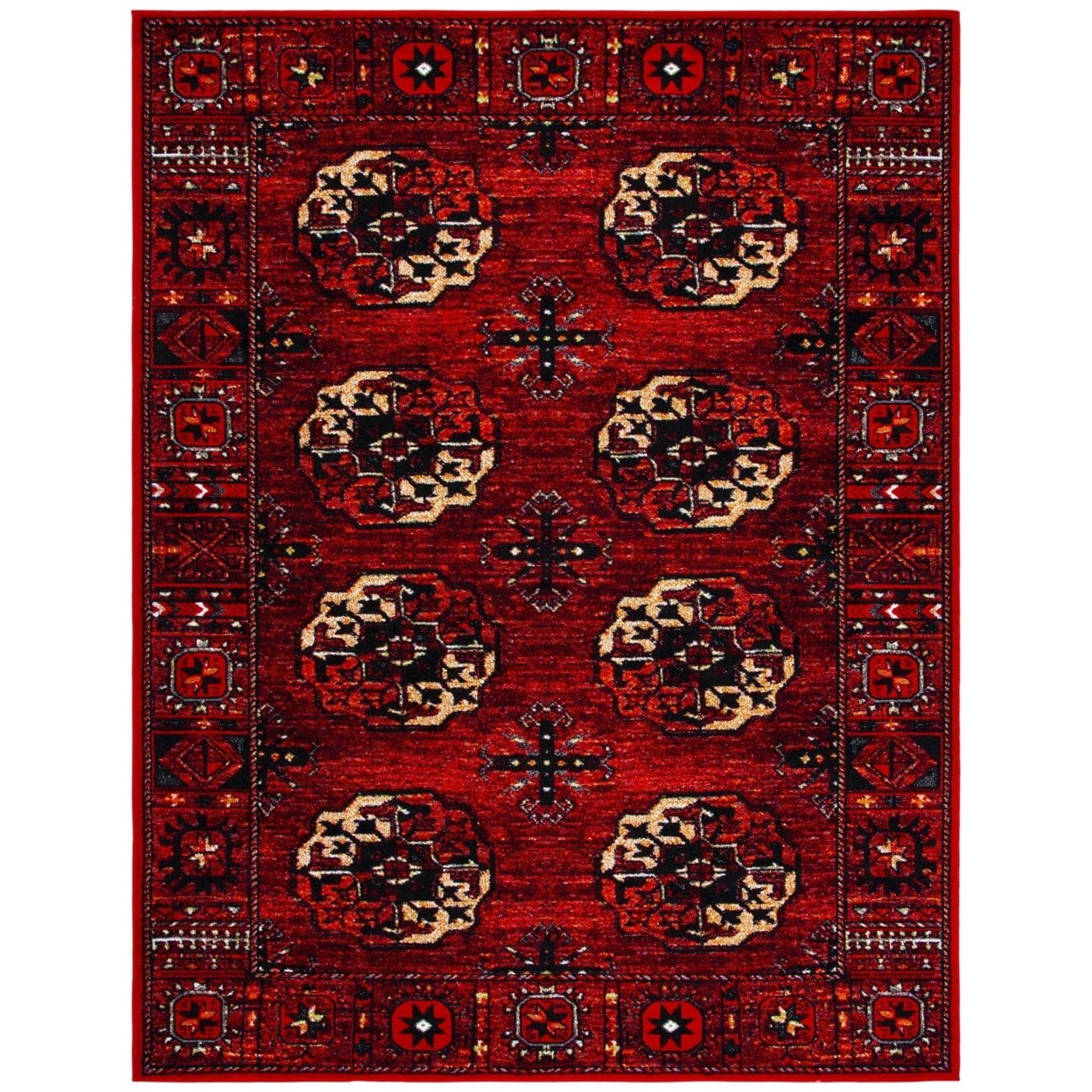 Vintage Red and Multi Persian Style 4' x 6' Area Rug