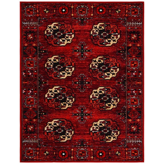 SAFAVIEH Vintage Hamadan Regent Traditional Area Rug, Red/Multi, 6'7" x 9'