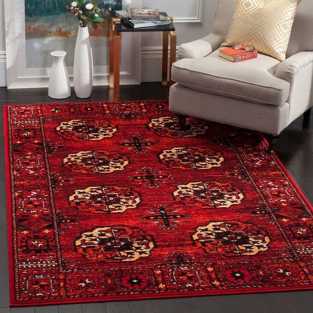 Antique Patina Red Multi Hand-Knotted Round Area Rug