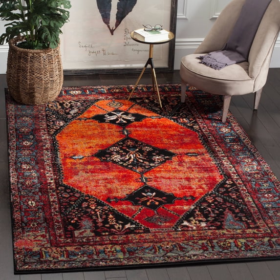 SAFAVIEH Vintage Hamadan Samia Traditional Area Rug, Orange/Multi, 10'6" x 14'