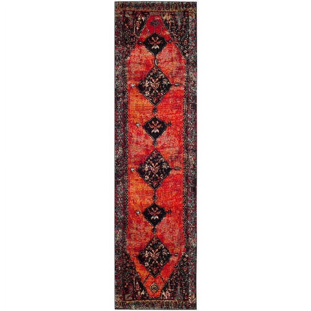 Antique Patina Multicolor Synthetic 8' Runner Rug