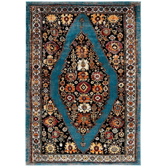 SAFAVIEH Vintage Hamadan Serenity Oriental Area Rug, Blue/Black, 2'7" x 5'