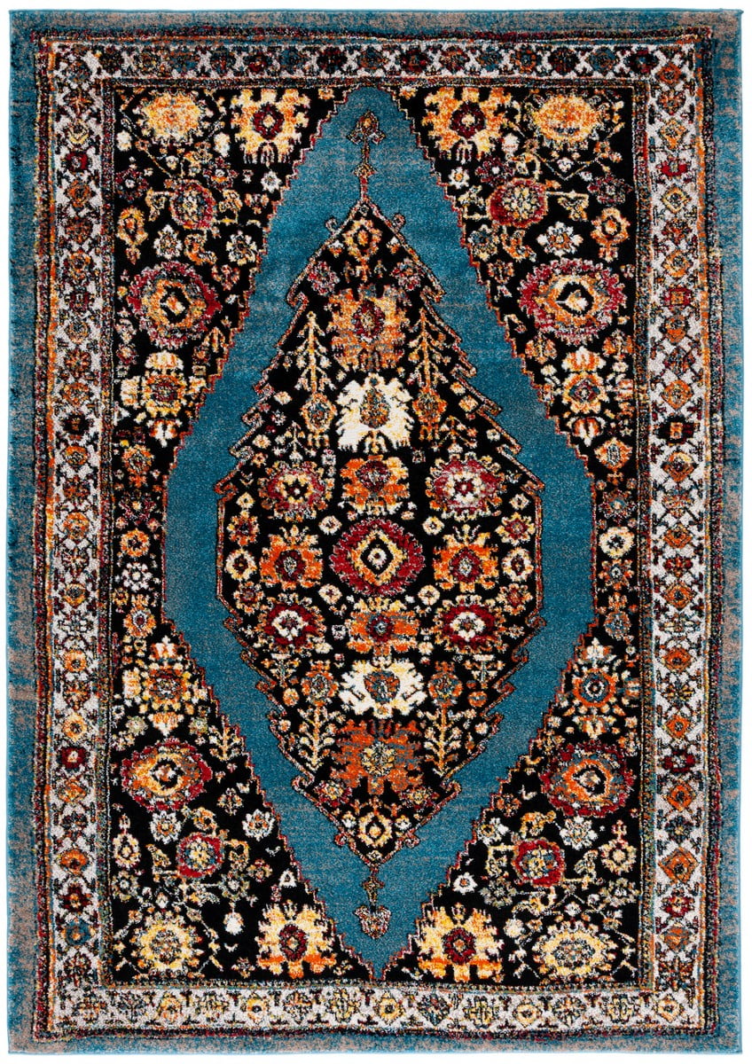 SAFAVIEH Vintage Hamadan Serenity Oriental Area Rug, Blue/Black, 5'3