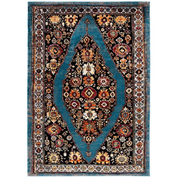 SAFAVIEH Vintage Hamadan Serenity Oriental Area Rug, Blue/Black, 9' x 12'