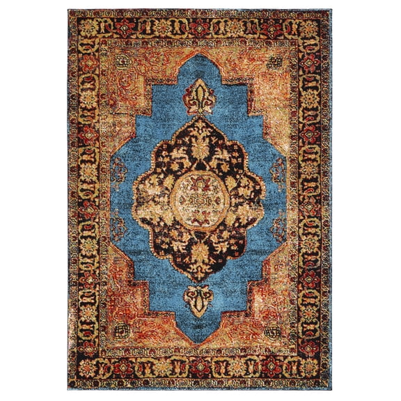 SAFAVIEH Vintage Hamadan Tahnee Oriental Area Rug, Gold/Light Blue, 9' x 12'