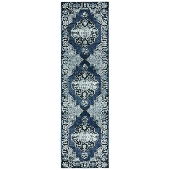 SAFAVIEH Vintage Hamadan Tahnee Oriental Runner Rug, Blue/Grey, 2'3" x 10'