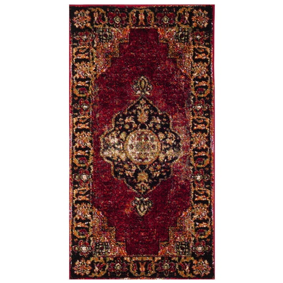 SAFAVIEH Vintage Hamadan Tahnee Traditional Area Rug, Red/Multi, 2'3" x 4'