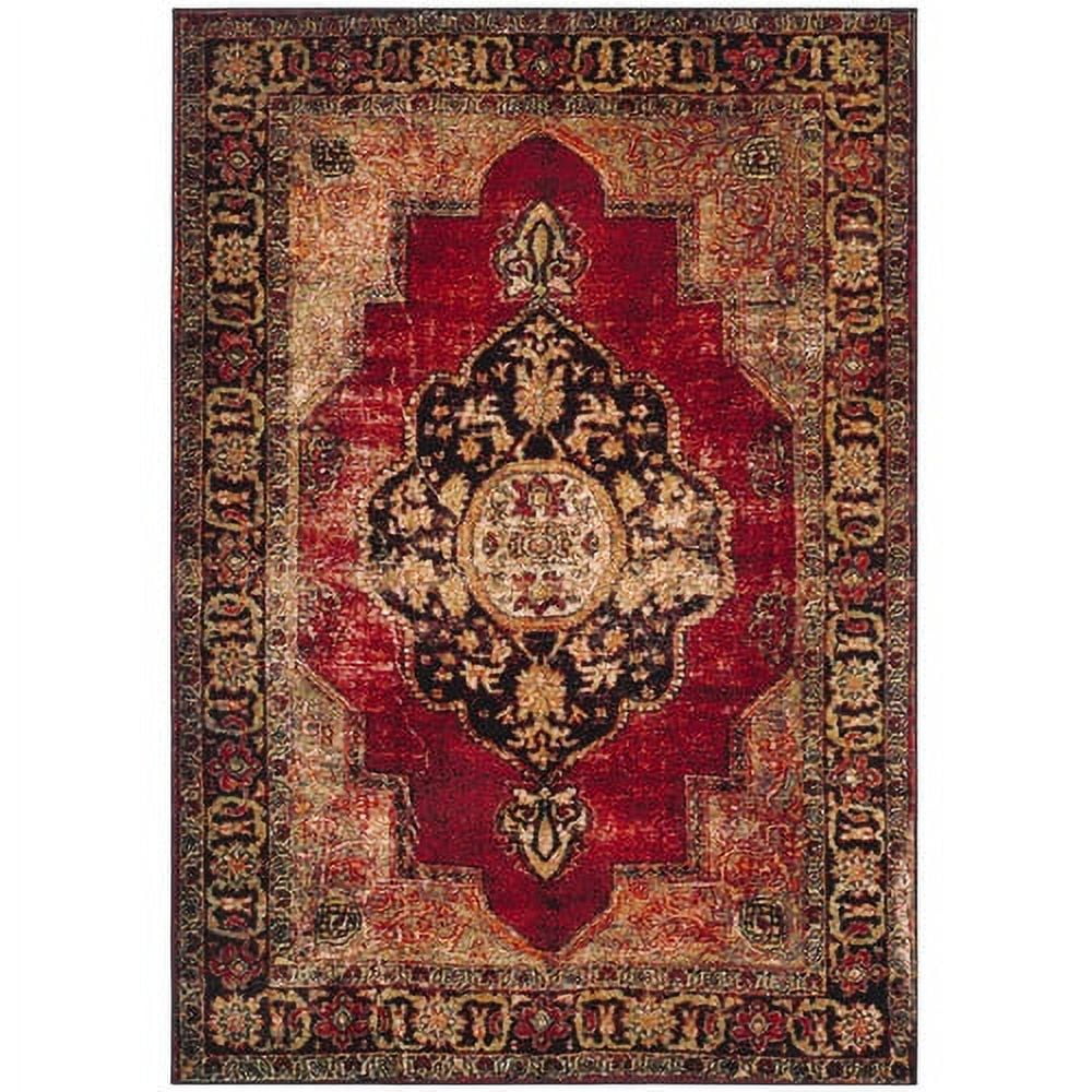 SAFAVIEH Vintage Hamadan Tahnee Traditional Area Rug, Red/Multi, 6'7" x 6'7" Round