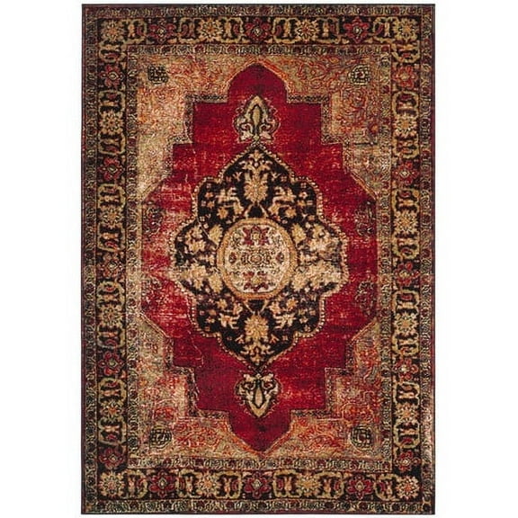 SAFAVIEH Vintage Hamadan Tahnee Traditional Area Rug, Red/Multi, 9' x 12'