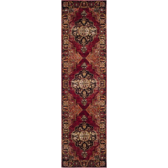 SAFAVIEH Vintage Hamadan Tahnee Traditional Runner Rug, Red/Multi, 2'2" x 12'