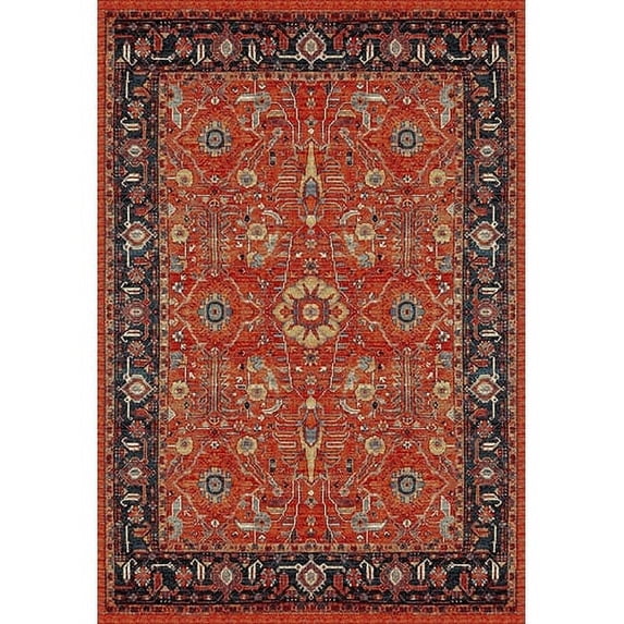 SAFAVIEH Vintage Hamadan Vinal Traditional Area Rug, Orange/Navy, 4' x 6'