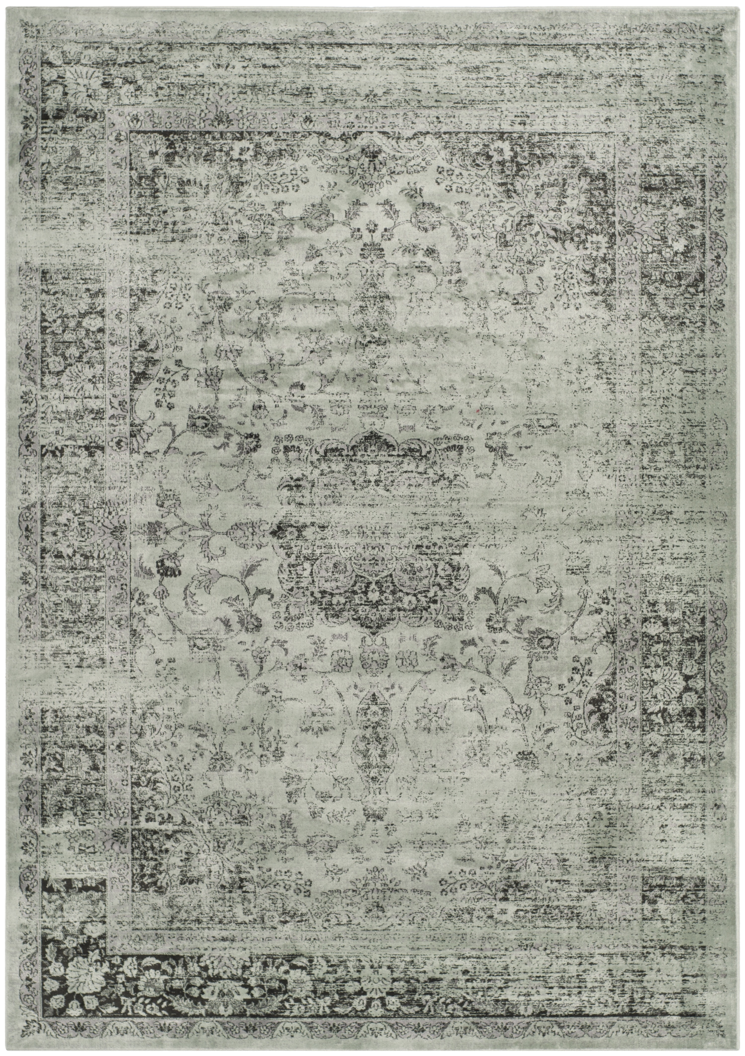Spruce and Ivory Hand-knotted Rectangular Area Rug 5' x 7'