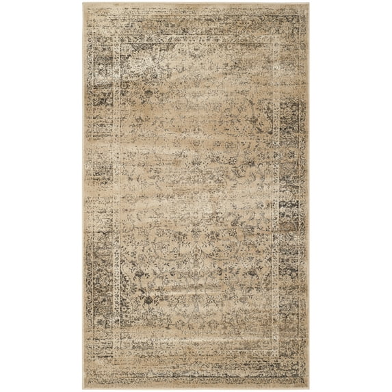 SAFAVIEH Vintage Hartley Bordered Area Rug, Warm Beige, 3'3" x 5'7"