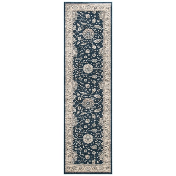 SAFAVIEH Vintage Hiren Oriental Runner Rug, Dark Blue/Beige, 2'2" x 8'