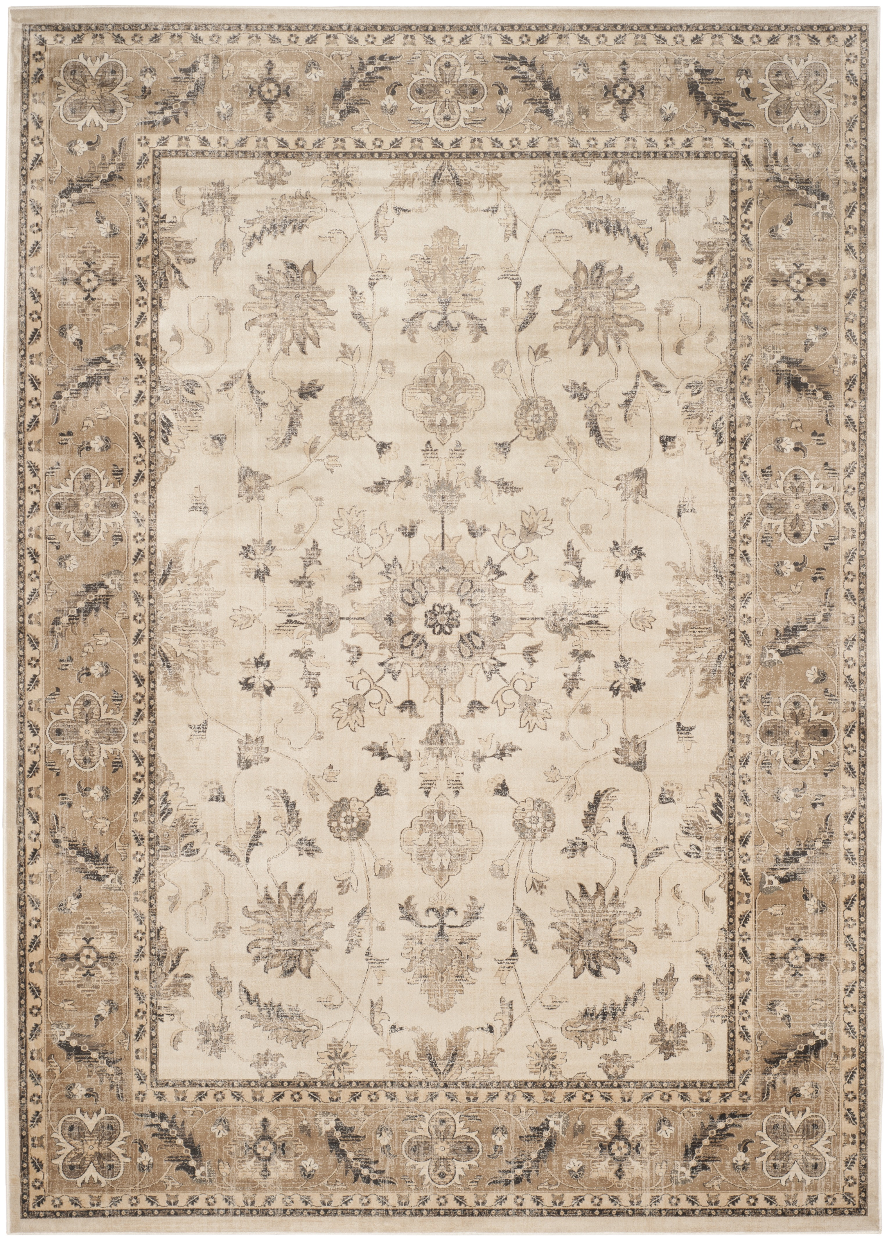 Vintage Stone and Caramel Hand-knotted Rectangular Area Rug